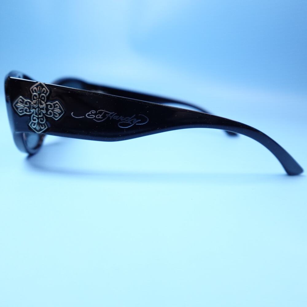 Ed Hardy Sunglasses Iron Cross Black 100% UV Protection - Picture 7 of 16